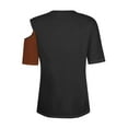 thumbnail image 6 of Cold Shoulder Tops for Women Plus Size Shirt Summer Casual Crew Neck Color Block Button Blouse, 6 of 7