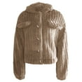 thumbnail image 4 of FYDUU Jacket Women Stand Collar Winter Warm Coat Soft Cropped Coat Casual Thickened Outerwear Fashion Fall Winter Jackets Warm Puffer Jackets, 4 of 5