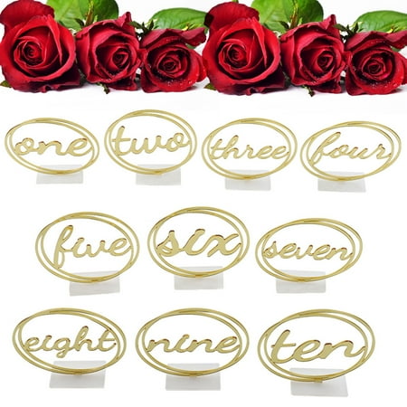 

Opolski 10Pcs Place Cards Polished Widely Use Acrylic Flat Bottom Round Table Number for Engagement