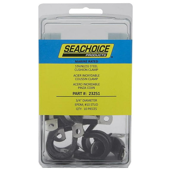 Seachoice 23251 Stainless Steel Cable Clamps 3/4 EPDM CUSH