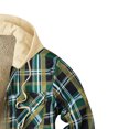thumbnail image 4 of XMMSWDLA Sales Clearance Blousse for Men Thick Quilted Plaid Printed Jacket Hooded Warm Cotton-padded Jacket, 4 of 4
