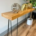 thumbnail image 2 of Kirpi Entryway Console Table Solid Wood, Narrow Sofa Table Midcentury Modern Live Edge, 40-inch Rustic Wood Hallway Table, Entry Table Farmhouse, Behind The Couch Desk Hairpin Legs, 2 of 6