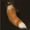 thumbnail image 5 of cpengpj  19.7inch Animal Fake Fox Tail Shaggy Faux Fur Tail Realistic Keychain Decorative Therian Tail for Handbag Backpack Cosplay, 5 of 5