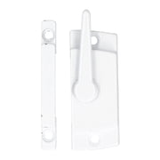 BIMZUC Sash Lock Square Zinc Alloy White Rustproof Multifunctional Sturdy Window Lock For Home Office Sliding Windows With Flat Seat And Hardware Screws Included (2.75 Inches / 7.00 cm)