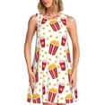 thumbnail image 1 of Easygdp Popcorn para Vestido Transpirable de Mujer, Vestido Suelto de Manga Corta con Pliegues y Bolsillos para el Verano, 1 of 7