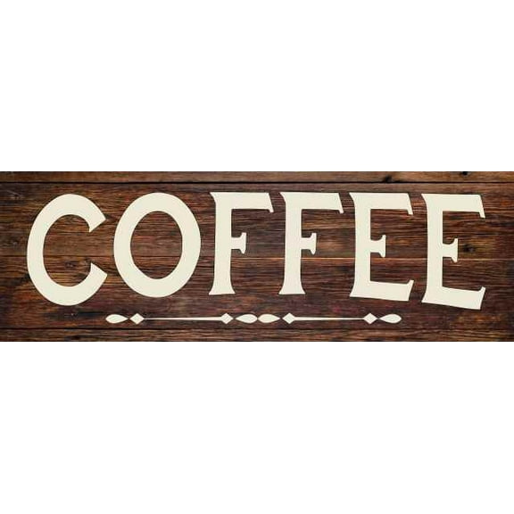 Coffee Rustic Looking Wood Sign Wall Décor Gift 6 x 18 Wood Sign B3-06180028057