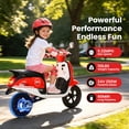thumbnail image 4 of Track Seven 24V Kids Electric Motorcycle, 250W Brushless Motor Ride-on Scooter Moped for Boys Girls Ages 8+, 12" Pneumatic Tires, Bluetooth, Max 10 Mph, Bonus Storage Cover, Red, 4 of 10