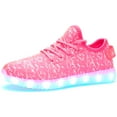 thumbnail image 1 of APTESOL Unisex LED Light Up Shoes Women Men Breathable Colorfull Flashing Sneakers Valentine's Day Halloween Xmas School Birthday Party Dance Shoes(Pink,10 W/10 M), 1 of 7