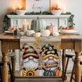 thumbnail image 2 of Fall Table Runner Thanksgiving Pumpkin Gnomes Table Runners Autumn Fallen Maple Leaves Wood Cotton Linen Dresser Scarf Kitchen Dining Table Decor for Fall Holiday Party Decor 13x72 Inch, 2 of 9