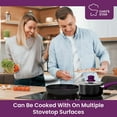 thumbnail image 3 of Chef's Star Aluminum Nonstick Cookware Pots and Pans Set, 11 piece (Purple), 3 of 7