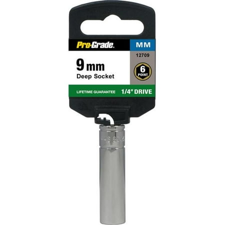 

Pro-Grade 12709 0.25 in. Drive x 9 mm 6 Point Deep Socket
