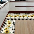 thumbnail image 3 of Kitchen Rugs Set of 2 Mats Watercolor Sunflower Flower Black Buffalo Check Plaid Vintage Summer Farm Decor for Floor Cushioned Rugs and Mats Non Skid Absorbant Runner Comfort Standing Mat, 3 of 6