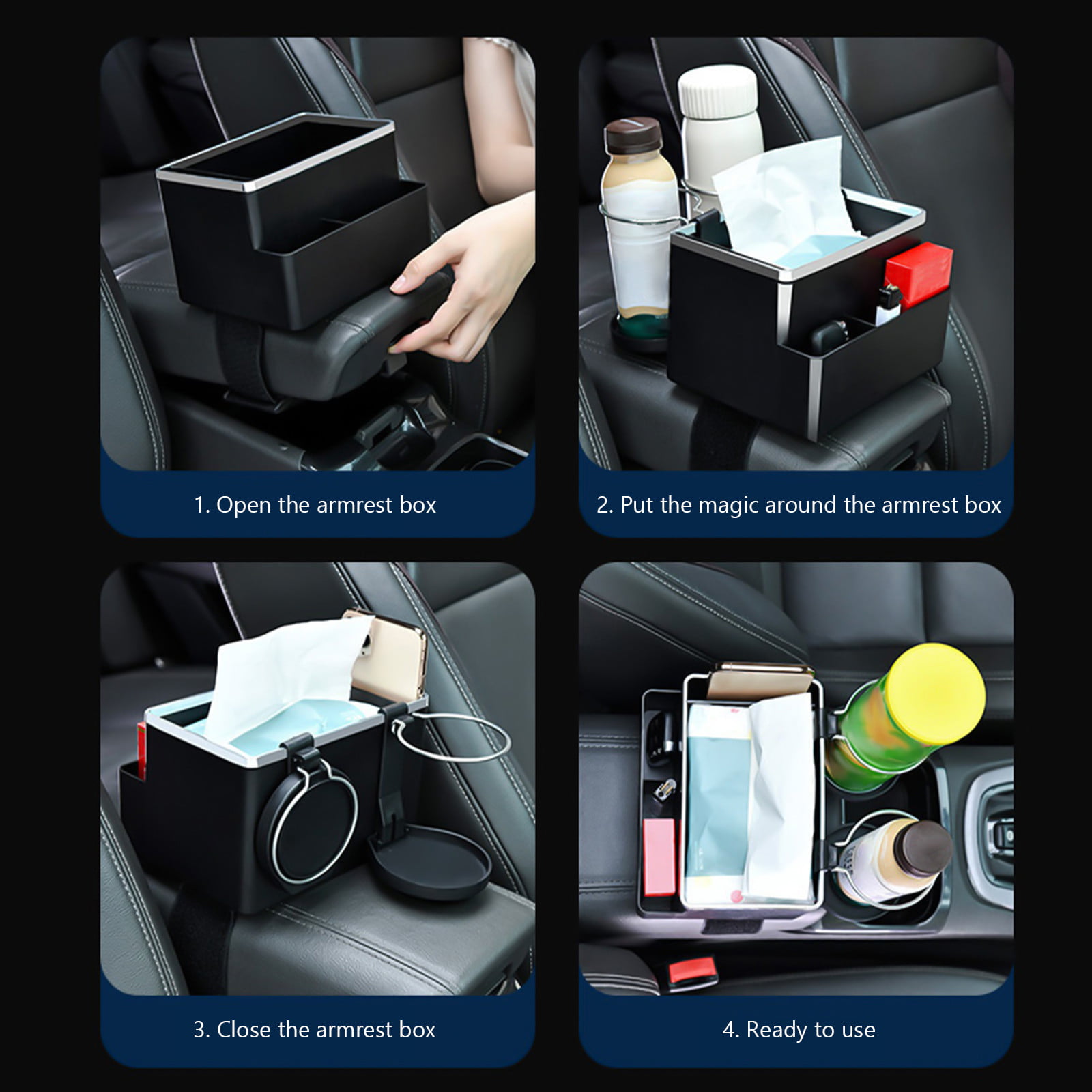 Car Armrest Storage Box Water Cup Holder,New Car Seat Organizer
