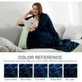 thumbnail image 5 of Flannel Fleece Throw Blanket Twin Size, Super Soft Fluffy Bed Plush Blanket Throw, Luxury Fuzzy Cozy Couch Blanket for All Seasons, Navy Blue, Twin 60x80, 5 of 6