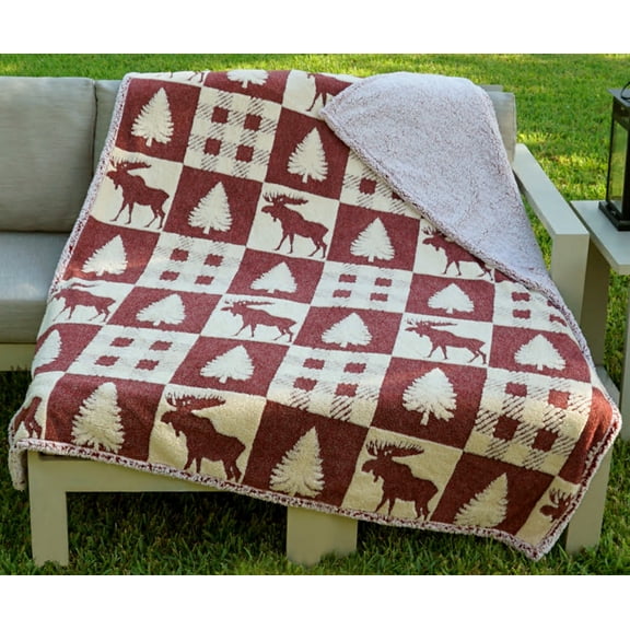 CHECKER MOOSE MELANGE BLANKET