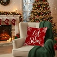 thumbnail image 6 of PuSpu Xmas Linen Pillow Cover 45x45 cm, Snowflake/Plaid Print, Soft Short Fabric, Festive Red-White Cushion Case for Sofa, Holiday Décor, Zipper Closure, Durable & Washable, Seasonal Home Accent, 6 of 6