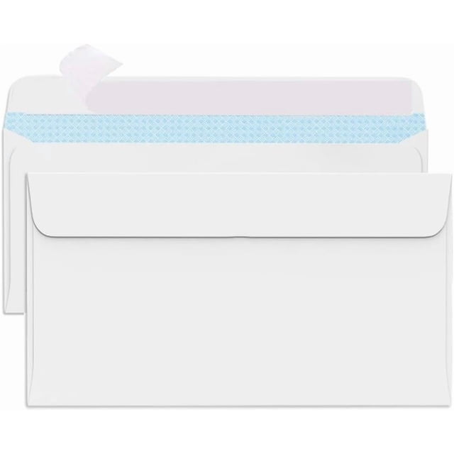 Letter Size Envelopes #10 Self Seal, 50 Pack White Security Envelopes for Business Billing, Mailing