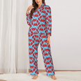 thumbnail image 2 of Fotbe Cartoon Crabs Conjunto de Pijama de Manga Larga para Mujer con Estampado, Ropa de Dormir de 2 Piezas, Conjunto de Casa Suave y Cómodo con Bolsillos-X-Large, 2 of 7