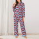 thumbnail image 2 of Balery Cartoon Crabs Conjunto de Pijama con Estampado para Mujer, Conjunto de Dos Piezas con Manga Larga, Ropa de Dormir Suave con Bolsillos, Pijamas Cómodos-XX-Large, 2 of 7
