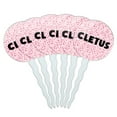 thumbnail image 1 of Cletus Cupcake Picks Toppers - Set of 6 - Pink Speckles, 1 of 1
