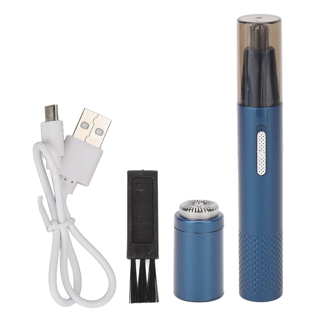 Recortador de pelo de nariz, afeitadora de pelo recargable USB de alta eficiencia con cuchillas dobles para patillas de cejas
