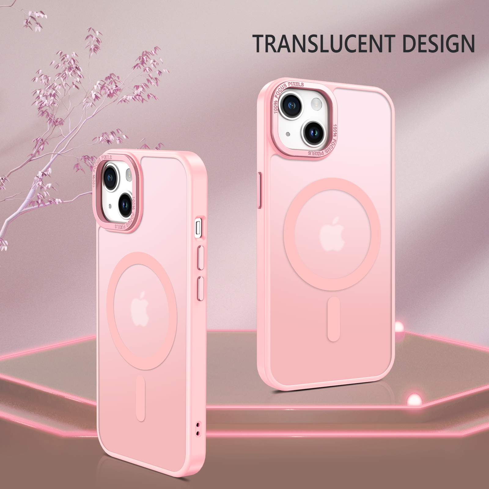 BENTOBEN iPhone 13/14 Slim Matte Pink Case with MagSafe photo 2
