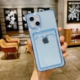 thumbnail image 1 of Mantto Clear Case for iPhone 14 6.1 Inch, Slim Fit Transparent Case with Card Slot Lens Protection Wallet Cover, Soft Silicone Rubber Lightweight Shockproof Drop Resistant Case for iPhone 14,Blue, 1 of 4