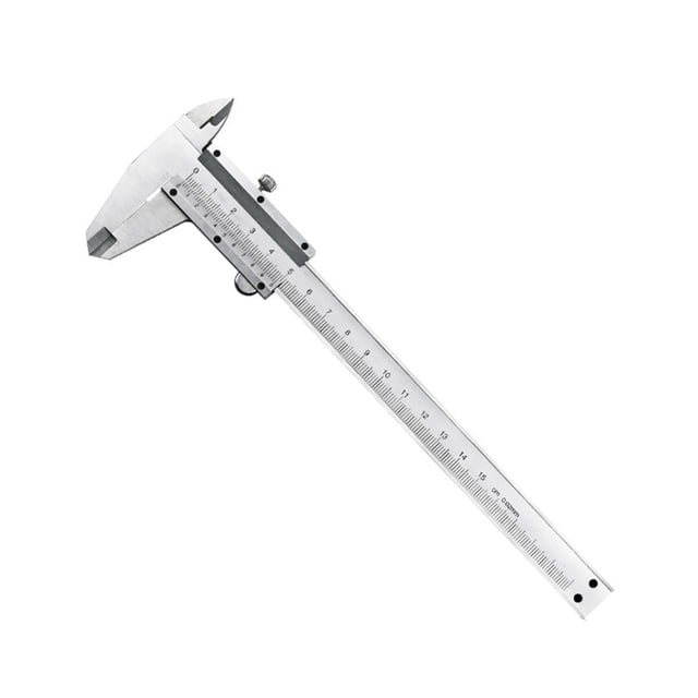 Riwesomey Calibrador Vernier de acero al carbono de 0-150mm/0-200mm, micrómetro de Metal, herramienta de medición de milímetros y pulgadas Medidores de medidas dimensionales 230 x 80 x 16 mm