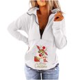 thumbnail image 1 of Moda mujer Casual cuello vuelto manga larga suelta camiseta otoño blusa pulóver Tops Pompotops FGAJ21547, 1 of 8