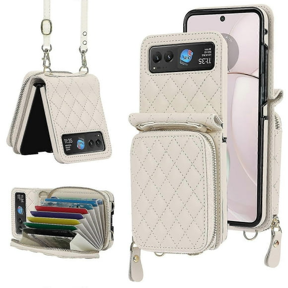 Rhombic Texture Card Bag Case For Motorola Razr 40
