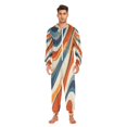 thumbnail image 3 of FORMRS Onesies Pajama for Adults Unisex Hoodie Winter Jumpsuit One Piece Sleepwear, Sizes S-2XL, Beige Abstract Wavy, 3 of 7