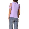 thumbnail image 3 of TOP INSPIRADOR CHIC para Mujeres con Cuello Peter Pan, Manga Corta de Malla, Blusa Vintage de Lunares XL Púrpura, 3 of 6