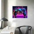 thumbnail image 3 of Nawypu Gaming Wall Art Gamer Room Wall Decor for Boys Modern Gamer Poster for Men Bedroom Colorful Street Pop Artwork Retro Vedio Gamepad Headphone Canvas Picture Kids Playroom Home Decorations, 3 of 4