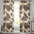 thumbnail image 2 of Brown Beige Sheer Curtains 72 Inches Long 2 Panels Set, Window Sheer Curtains for Living Room/Bedroom, Modern Animal Texture Abstract Light Filtering Rod Pocket Curtain 52'' x 72'' x 2, 2 of 7