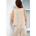 thumbnail image 4 of Women Summer Boho Tie Front Tops Lace Beach Button Down Tank Top Sleeveless Mesh Chiffon Crop Tops Y2k Clothes 2025 White S, 4 of 6