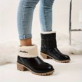 thumbnail image 4 of SACFOF Winter Snow Boots for Women Mid Heel Ankle Booties Faux Suede Fur Lined Slip-on Shoes, 4 of 5