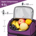 thumbnail image 4 of Tirrinia Extra Large Lunch Bag For Women Men 13L/22 Can, Insulated Leakproof Adult Reusable Lunch Box Meal Prep Bento Box Cooler Tote with Dual Compartment, Purple, 4 of 8