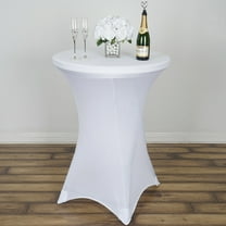 BalsaCircle 36" Cocktail Spandex Fitted Stretchable Elastic Tablecloth White