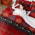 thumbnail image 4 of Feelyou Red Hippie Aztec Bedding Comforter Set 7pcs for Women, Mandala Triangle Abstract King Bedding Sets, Vintage Bohemian Style Reversible Bed Sheets, Lightweight Room Decor, 4 of 8
