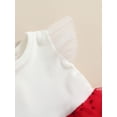 thumbnail image 5 of Toddler Baby Girls Valentine's Day Dress Heart Print Crewneck Fly Sleeve Stitching Tulle Skirt Summer Clothes, 5 of 8