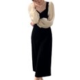 thumbnail image 1 of Mini vestido corto informal de manga larga con cuello cuadrado para mujer Zhivalor BST2002071-2, 1 of 7