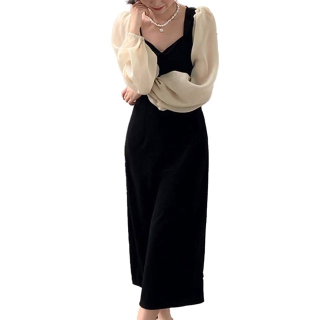 Mini vestido corto informal de manga larga con cuello cuadrado para mujer Zhivalor BST2002071-2