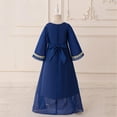 thumbnail image 5 of ZACPNCV Girls Medieval Princess Maxi Dress Renaissance Long Bell Sleeve Vintage Retro Ball Gowns Navy 5-6 Years, 5 of 8