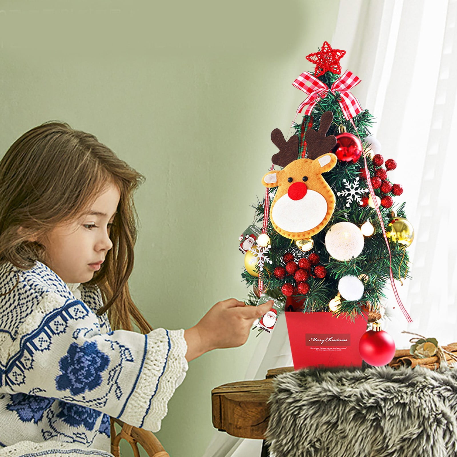 Mini Sapin De Noël De Bureau – Sapin De Noël Enneigé Fait à La