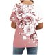 thumbnail image 4 of Xuyuer Blouse for Women Dressy Casual Short Short Sleeve Boho Tops Fashion Floral Crew Neck Tunic Shirts Summer Clothes Fashionable Casual Loose Round Neck T-shirt Solid Color Top, 4 of 7