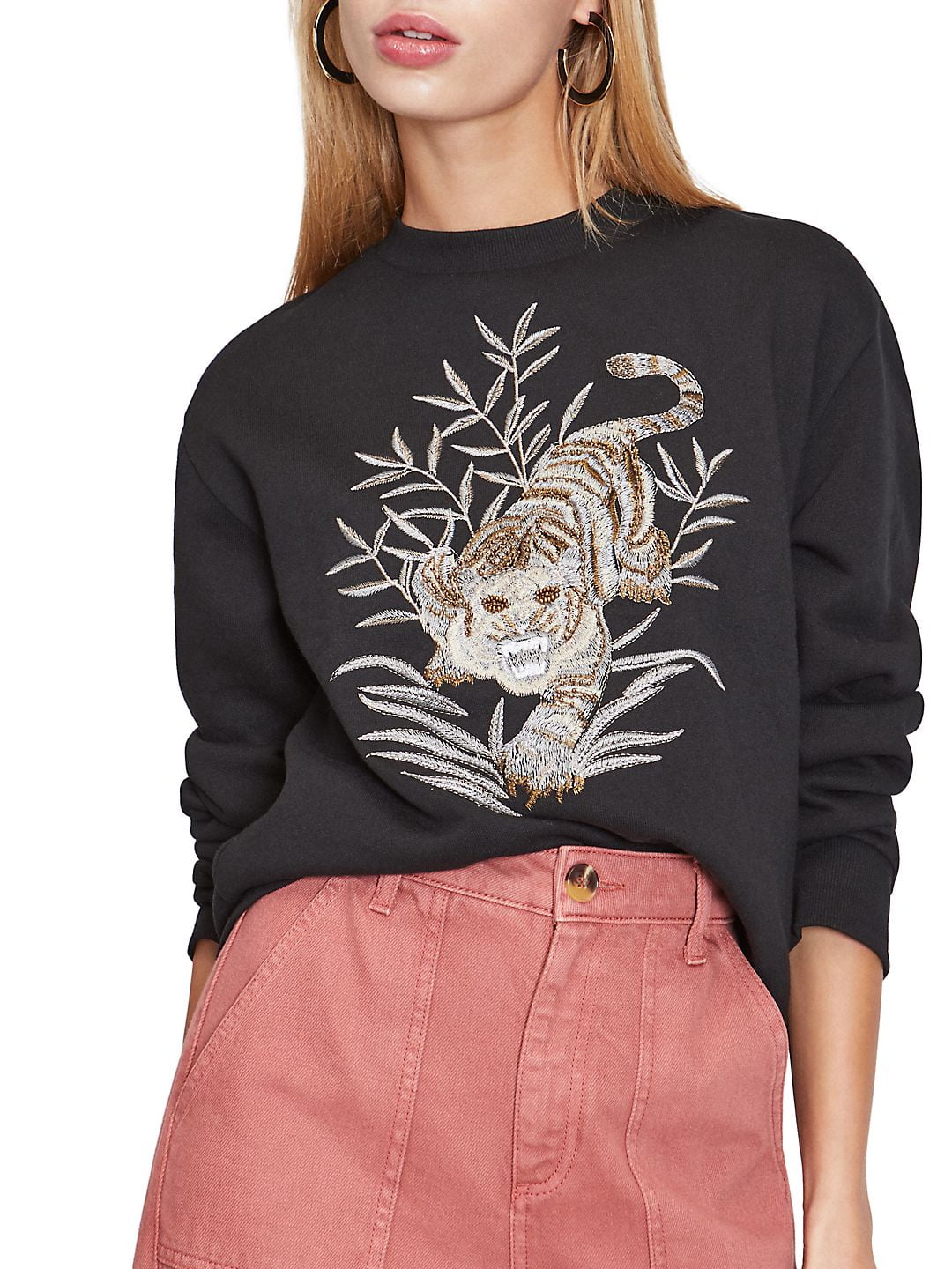 embroidered tiger sweatshirt
