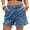 Denim blue, variant on Summer High Waist Women Casual Jeans Denim Pants Ruffle Shorts