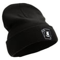 thumbnail image 4 of Casino Poker Cards Ace Embroidered Big Size Acrylic Long Beanie - Black XL-3XL, 4 of 5