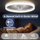 thumbnail image 5 of Ventilador de techo Fszdorj de 20" de montaje empotrado con LED y 6 velocidades silencioso, 5 of 7