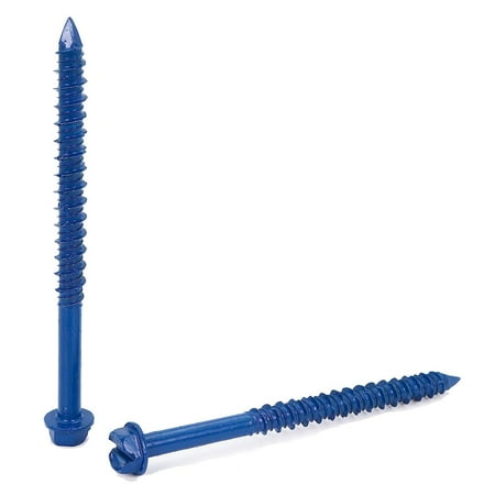 

CYQUIO 1/4 x 3-1/4 Hex Head Concrete Screw Anchor with Drill Bit for Anchoring to Masonry Block or Brick (100 per Box)